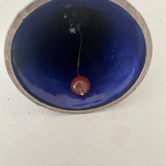 Chinese Cloisonné Bell with Carnelian Clapper Vintage - Picture 4 of 5